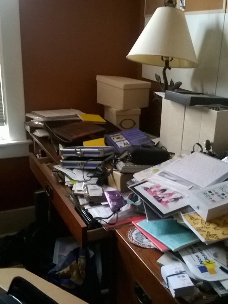 messy desk - before & after photos
