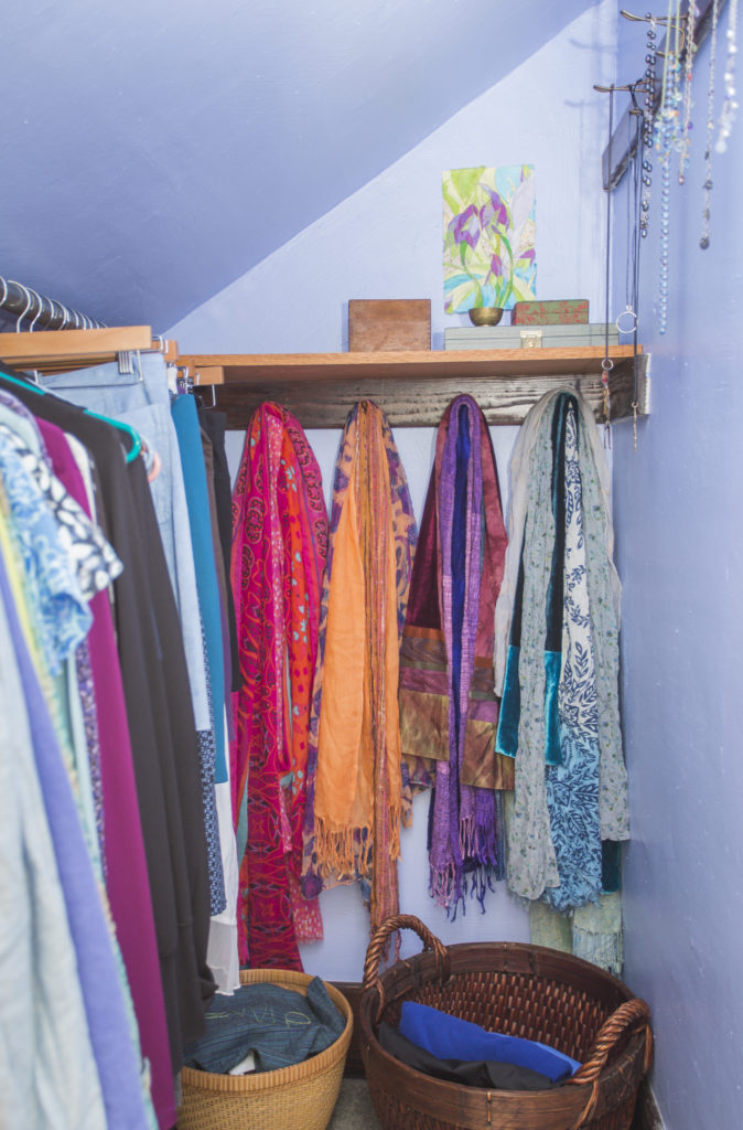 photo of painted, tidy clothes closet - after