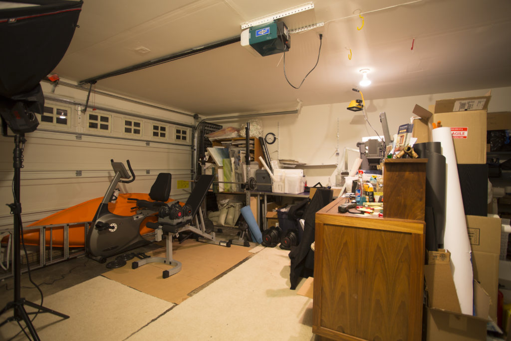 photo of messy garage