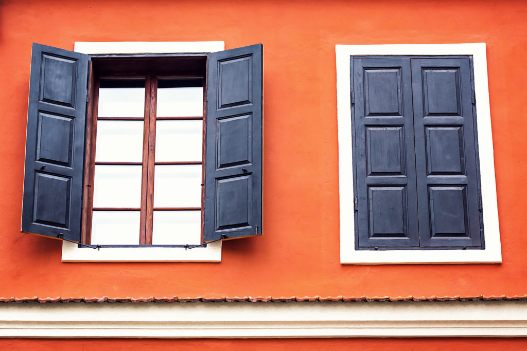 open window shutters